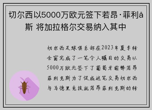 切尔西以5000万欧元签下若昂·菲利克斯 将加拉格尔交易纳入其中